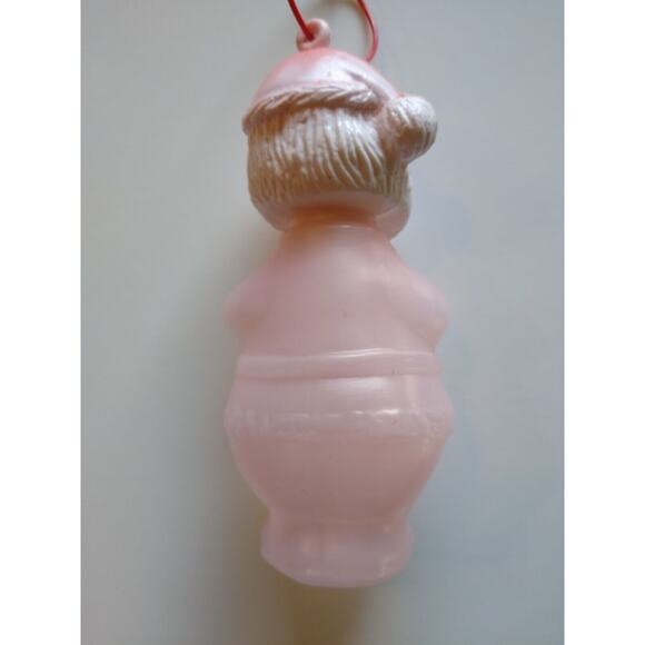 Santa Claus Christmas Candy Container Ornament Figure Hong Kong Vintage Plastic - Picture 4 of 5